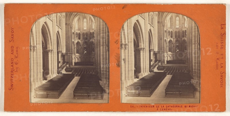 Interieur de la Cathedrale St. Pierre a Geneve, 1855-1865. Creator: E Lamy.
