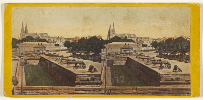 Les Canons des Invalides., about 1864-1866. Creator: E. & H.T. Anthony.