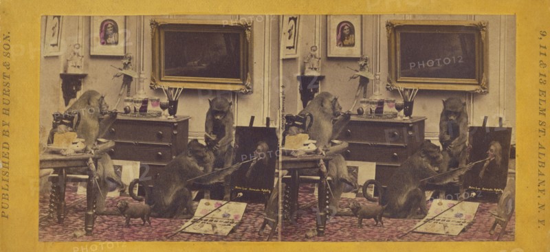 The Artist, and his friends., 1870. Creator: Eugene S. M. Haines.