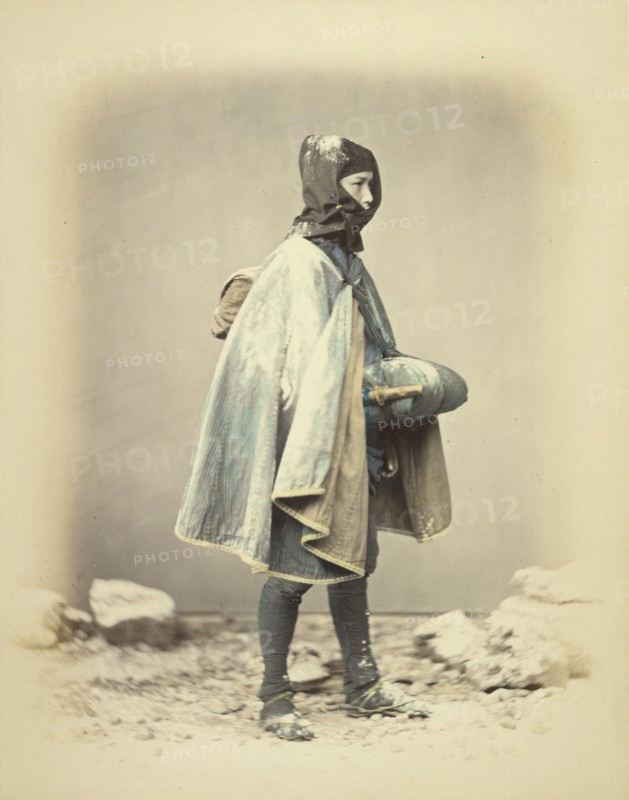 Subject in Winter Dress, about 1868. Creator: Felice Beato.