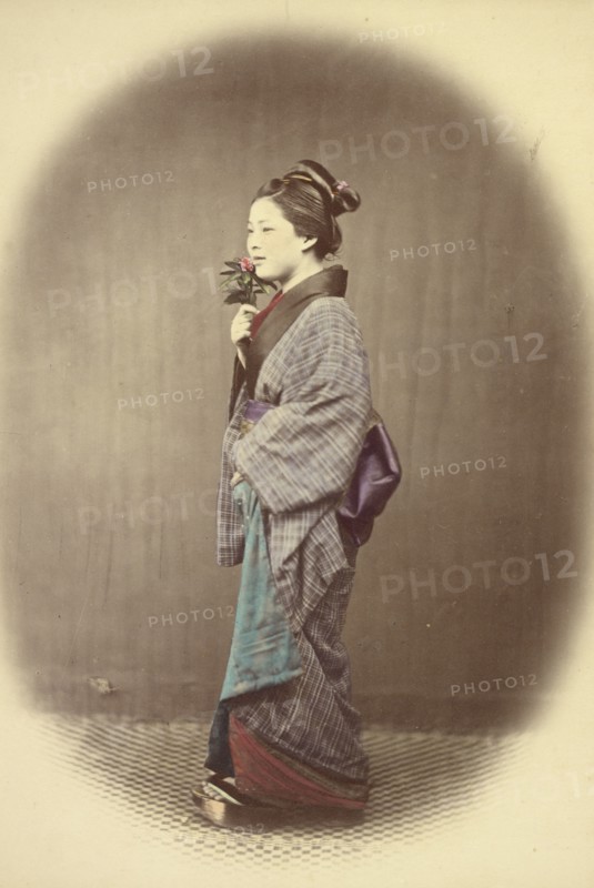A Young Lady Coming from the Bath, 1866-1867. Creator: Felice Beato.