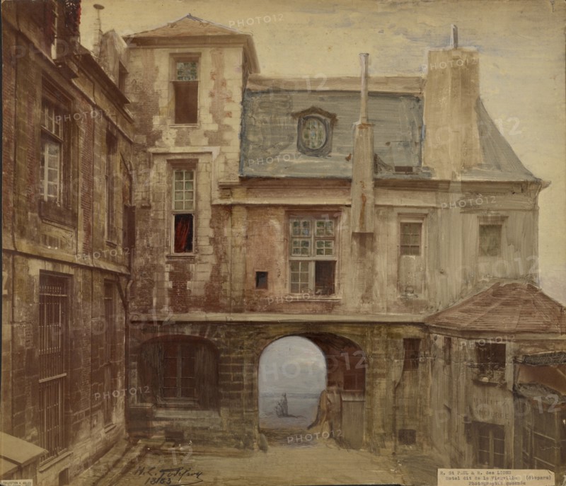 R. St. Paul & R. des Lions, Hotel dit de la Vieuville (disparu), 1883. Creator: H. C. Godefroy.