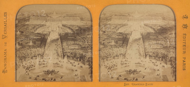 Panorama de Versailles. Les Grandes-Eaux., 1860s. Creator: J. H..