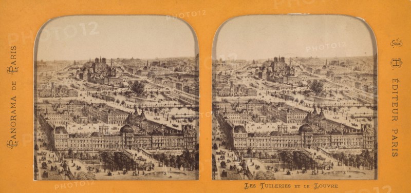 Panorama de Paris. Les Tuileries et Le Louvre., 1860s. Creator: J. H..