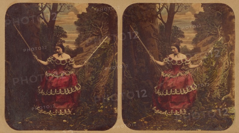 Woman on a swing, about 1860. Creator: Joseph John Elliott.