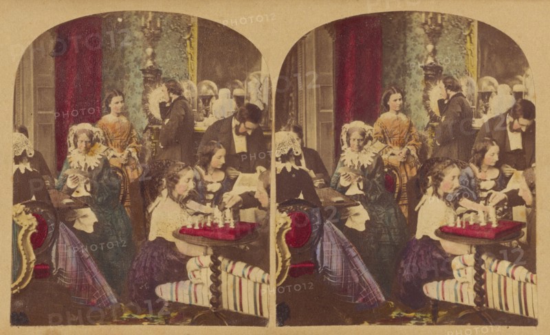 Evenings at Home., about 1865. Creator: Joseph John Elliott.