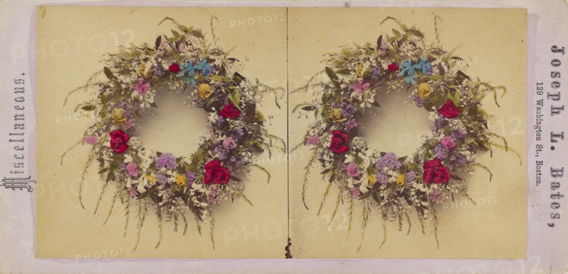 A Wreath of Natural Flowers, about 1870. Creator: Joseph L. Bates.