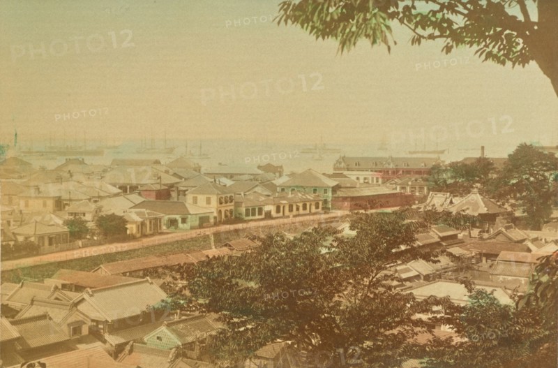 View of Yokohama and Harbor, 1897. Creator: Ogawa Kazumasa.