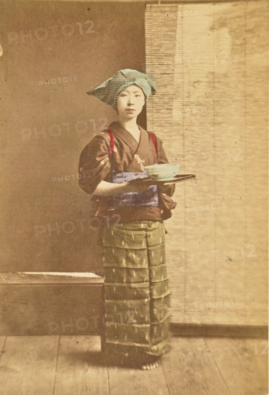Mousmée in Country Teahouse, 1897. Creator: Ogawa Kazumasa.
