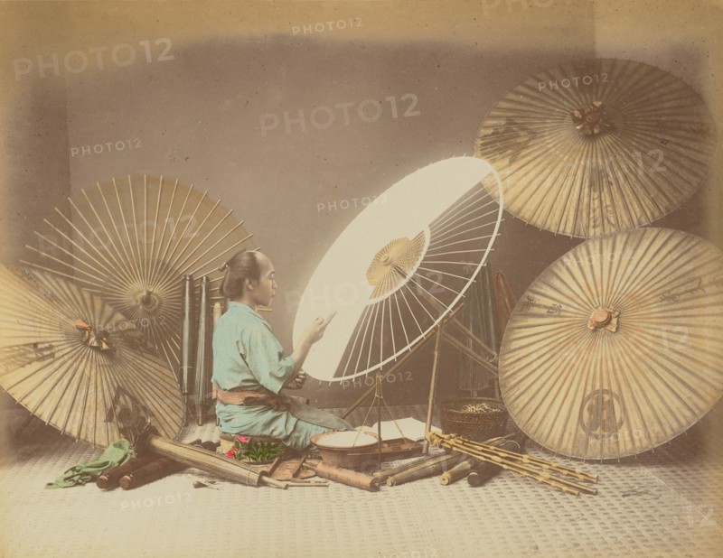 Umbrella Maker, 1870s-1890s. Creator: Kusakabe Kimbei.