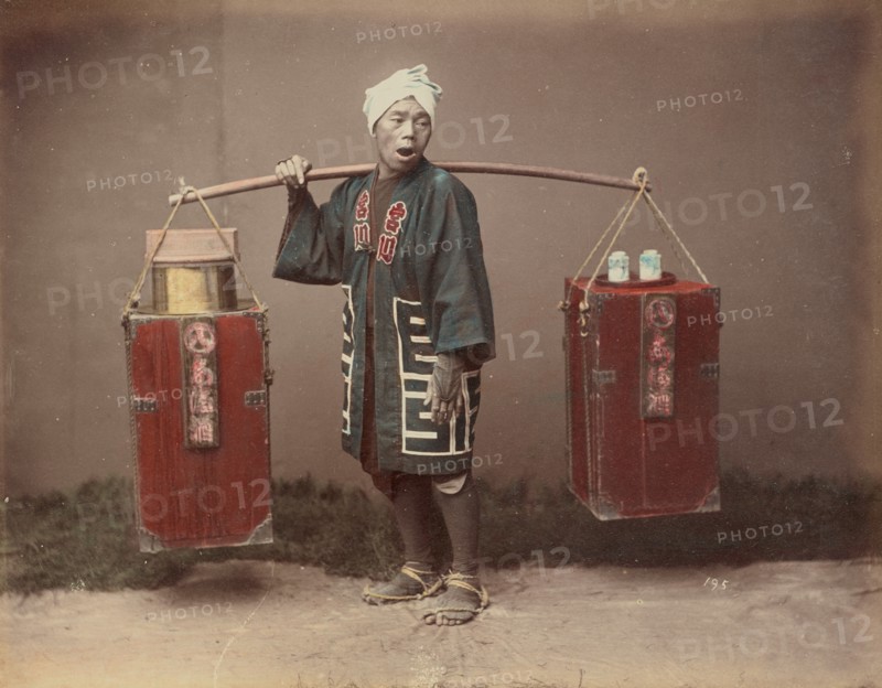 Street Amazake Seller, 1870s-1890s. Creator: Kusakabe Kimbei.