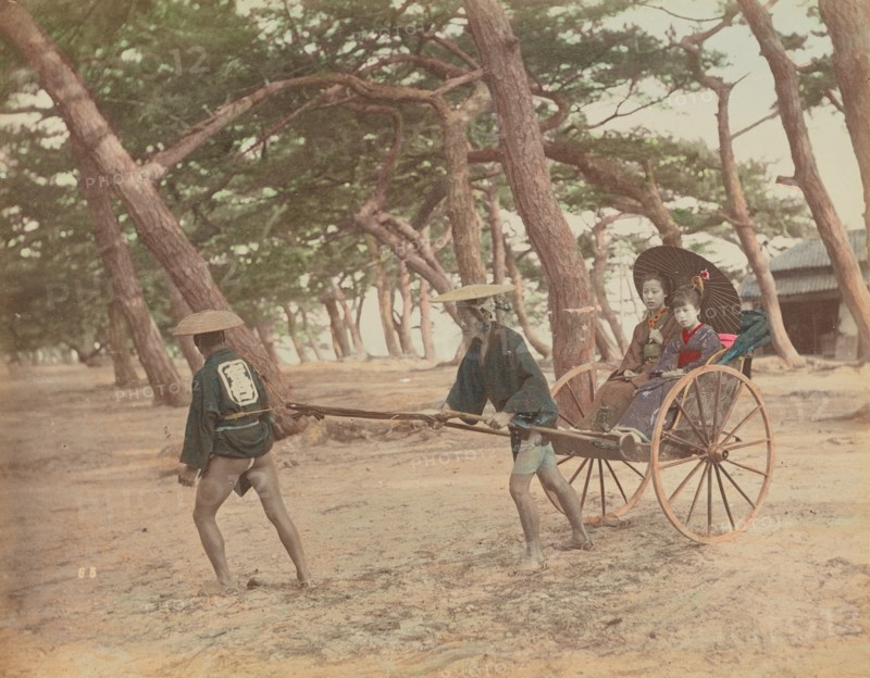 Jinrikishia, 1870s-1890s. Creator: Kusakabe Kimbei.
