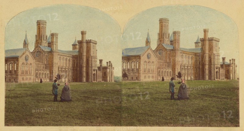 The Smithsonian Institute, Washington, U.S., about 1860. Creator: London Stereoscopic & Photographic Co.
