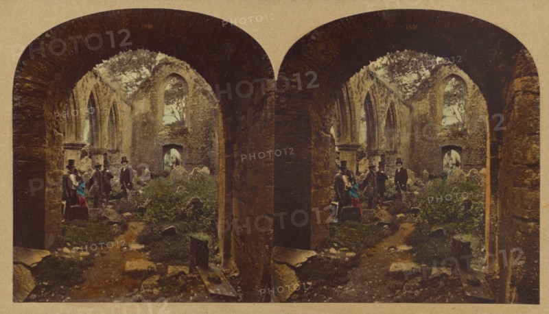 Interior of Kilcrea Abbey, County Cork, about 1860. Creator: London Stereoscopic & Photographic Co.