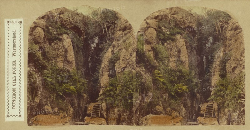 Dungeon Gill Force, Westmoreland, about 1860. Creator: London Stereoscopic & Photographic Co.