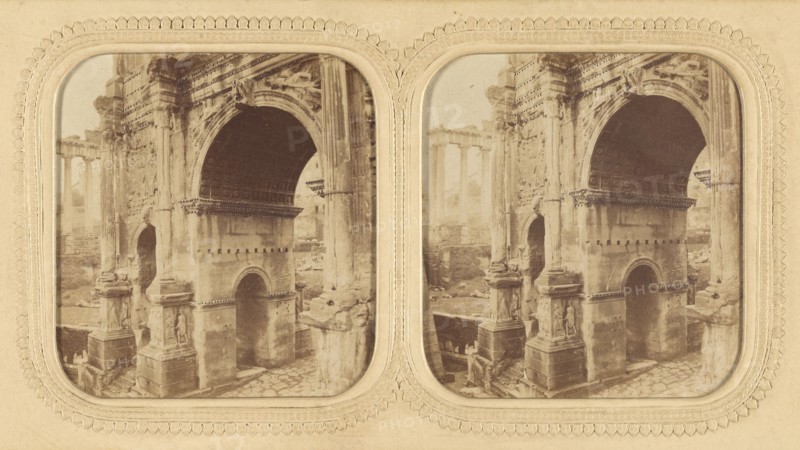 Arco di Settimio Severo/The Arch of Septimus Severns, 1855-1865. Creator: London Stereoscopic & Photographic Co.