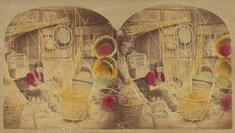 The Basket Maker, about 1860. Creator: London Stereoscopic & Photographic Co.