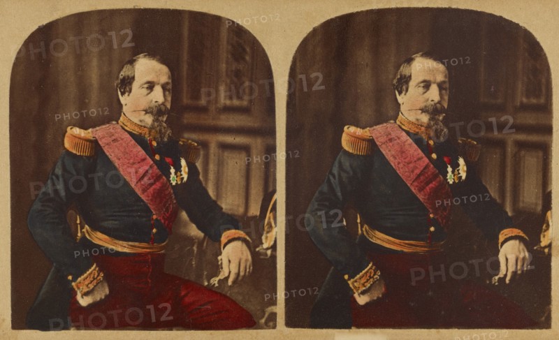 His Majesty, Napoleon III. (Charles Louis.) Emperor of the French...stereograph about 1860-1865. Creator: Mayer & Pierson.
