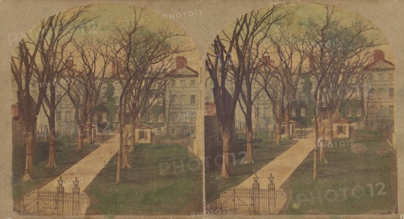 New York Hospital, in Broadway, between Duane and Worth streets, 1860s. Creator: New York Stereoscopic Company.