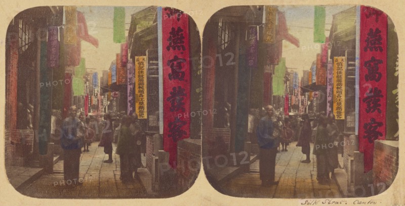 Canton - Silk Street, 1858-1859. Creators: Pierre Joseph Rossier, Negretti and Zambra.