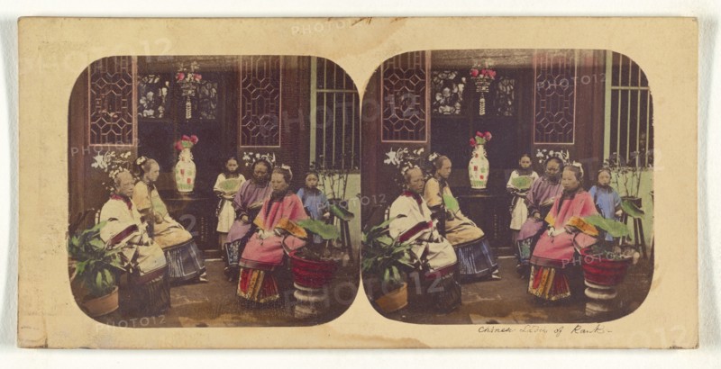 Canton. Group of Chinese Ladies of Rank, Dressed in Evening Costume., 1858-1859. Creators: Pierre Joseph Rossier, Negretti and Zambra.