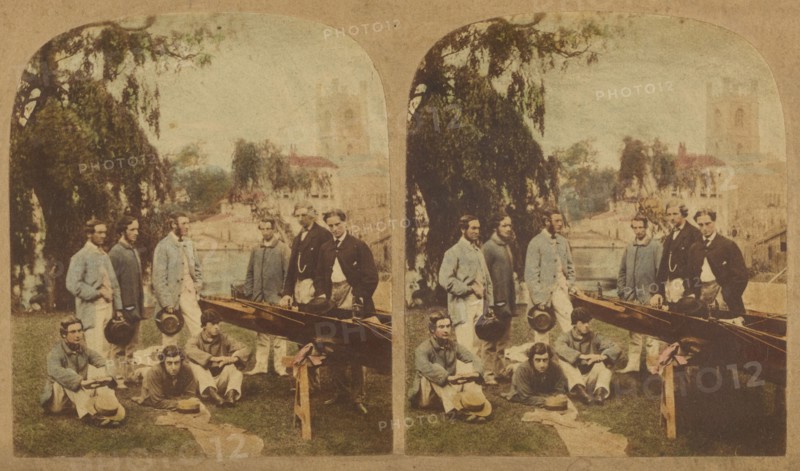 The Exeter College Boat Club Crew. Henley Regatta. 1858. Creator: SE Poulton.