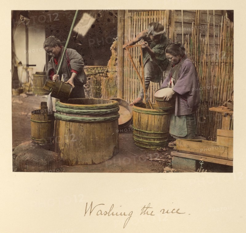 Washing the Rice, about 1873-1883. Creator: Shinichi Suzuki I.