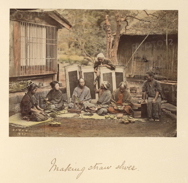 Making Straw Shoes, about 1873-1883. Creator: Shinichi Suzuki I.