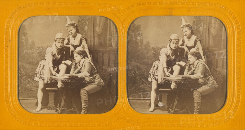 Genre scene: three women in costume, 1855-1860. Creator: Unknown.