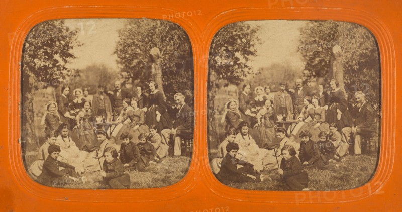 Large group outside, 1855-1860. Creator: Unknown.