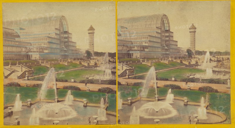 Exterior view, Crystal Palace, 1851. Creator: Unknown.