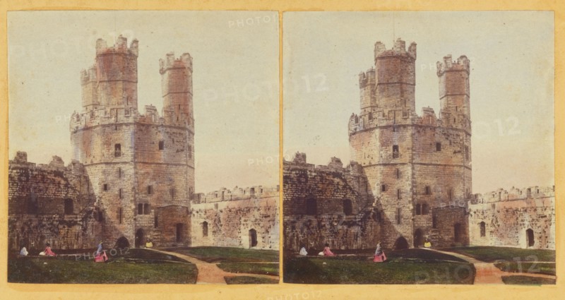 Carnarvon Castle, Eagle Tower, from the Interior of the Castle., about 1865. Creator: Unknown.