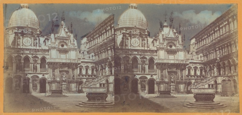 Court Yard of Palace, Venice, about 1865. Creator: Unknown.