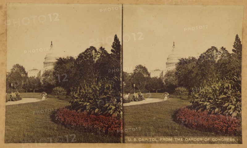 U.S. Capitol, From the Garden of Congress., about 1870. Creator: W. M. Chase.