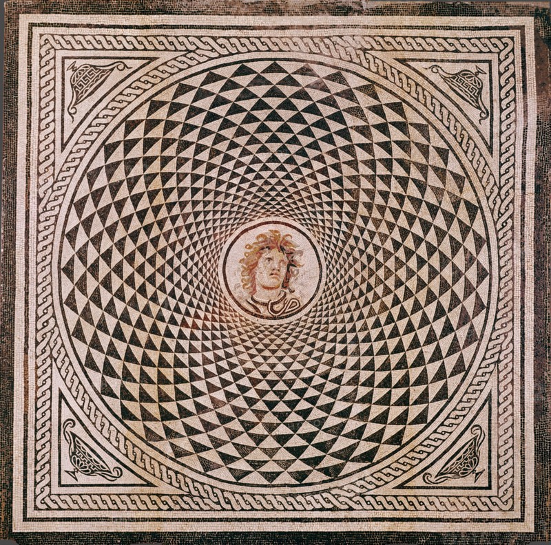 Mosaic Floor with Head of Medusa, about A.D. 115-150. Creator: Unknown.