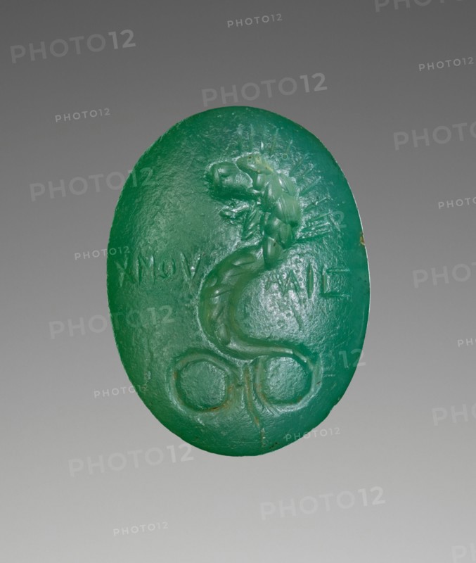 Engraved Gem with Chnoubis, A.D. 100-250. Creator: Unknown.