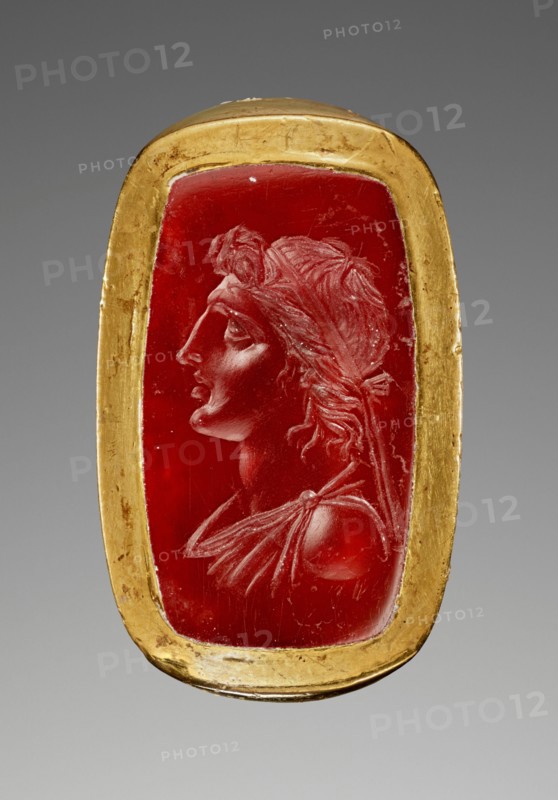 Engraved Gem with Alexander the Great inset Into a Hollow Ring, 1st century B.C. Creator: Unknown.