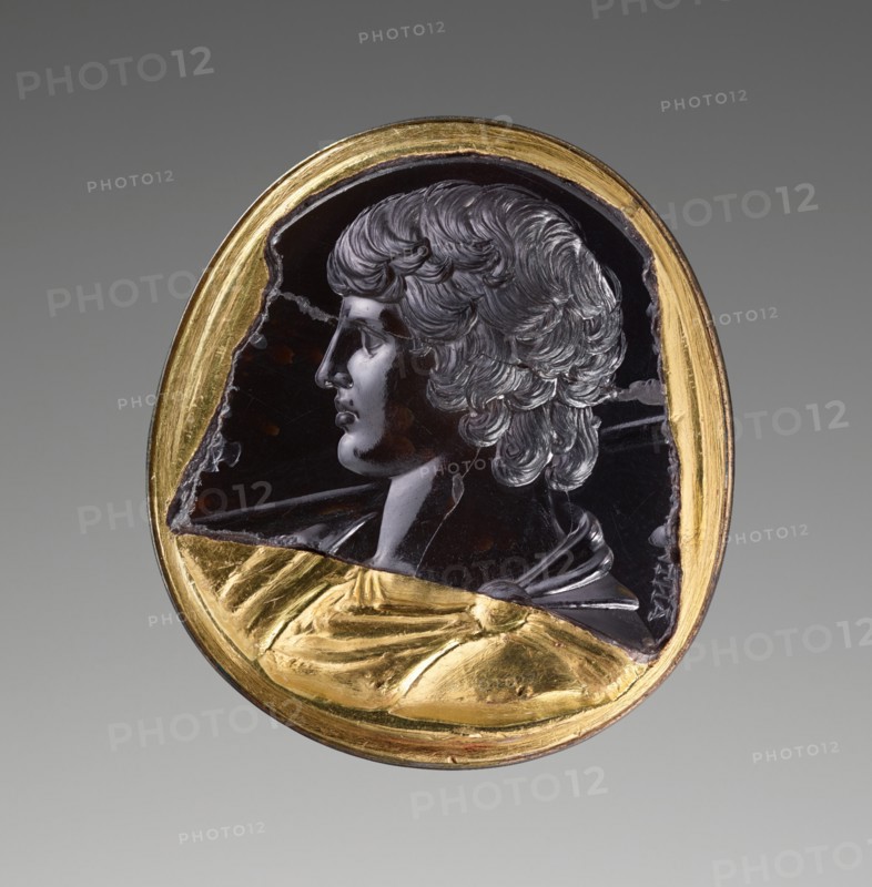 Intaglio with Bust of Antinous, A.D. 131-138. Creator: Unknown.