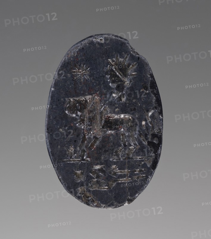 Engraved Gem with Lion, Skeleton, and Helios, 2nd-4th century A.D. Creator: Unknown.