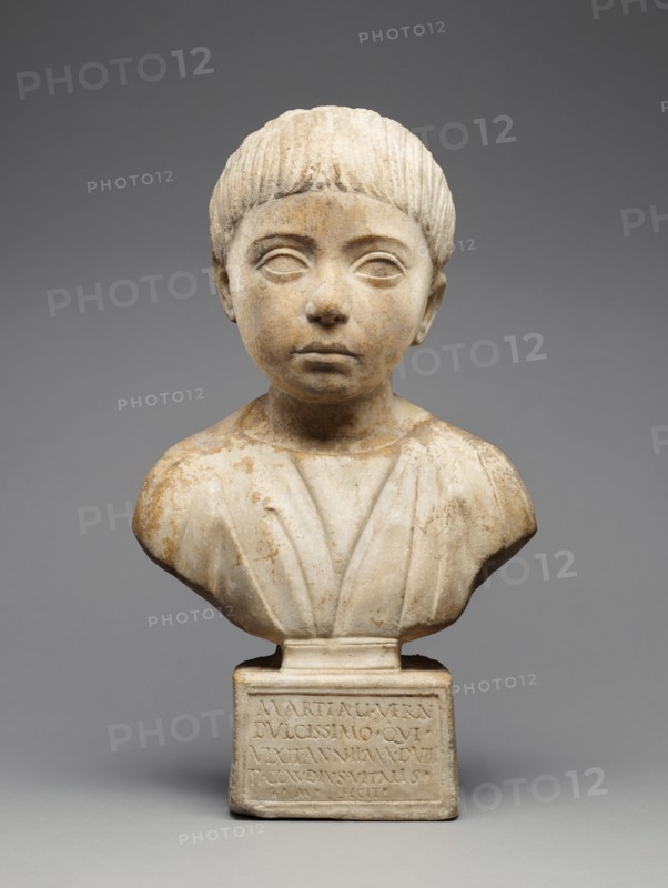 Portrait Bust with Inscription, A.D. 100-115. Creator: Unknown.