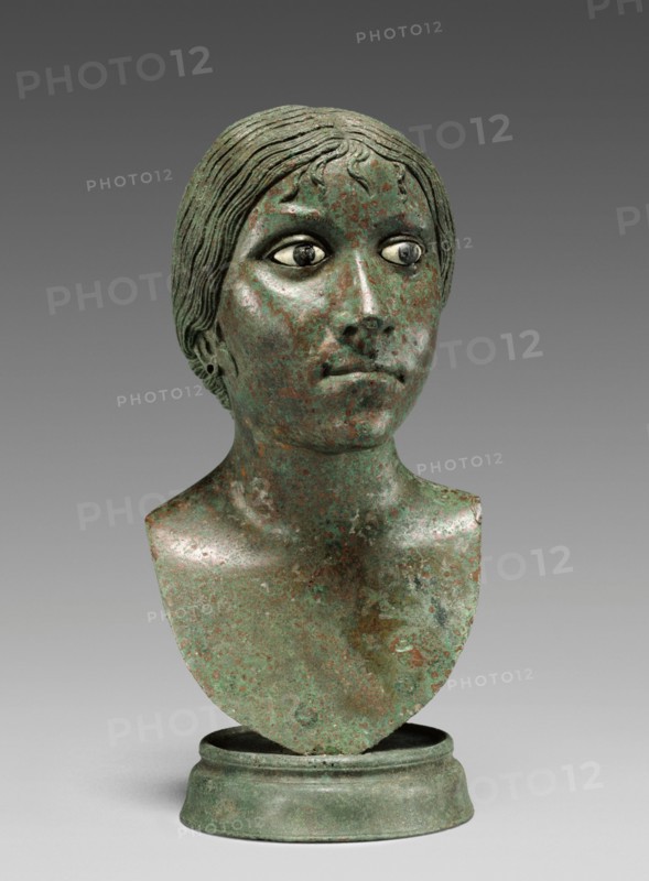 Miniature Portrait Bust of a Woman, 25 B.C.-A.D. 25. Creator: Unknown.