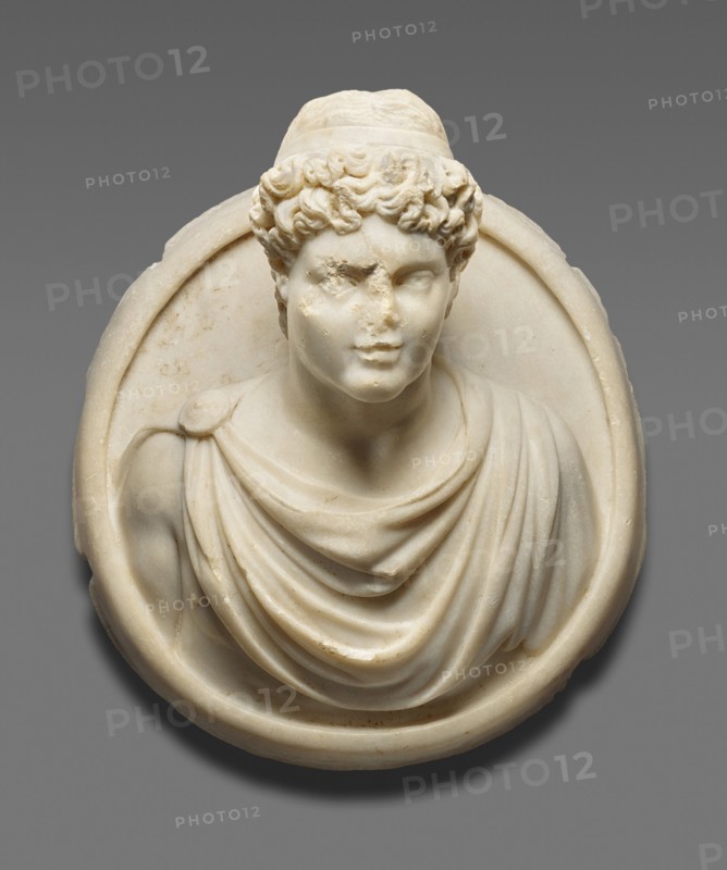 Medallion with the Bust of a Young Man, A.D. 300-400. Creator: Unknown.