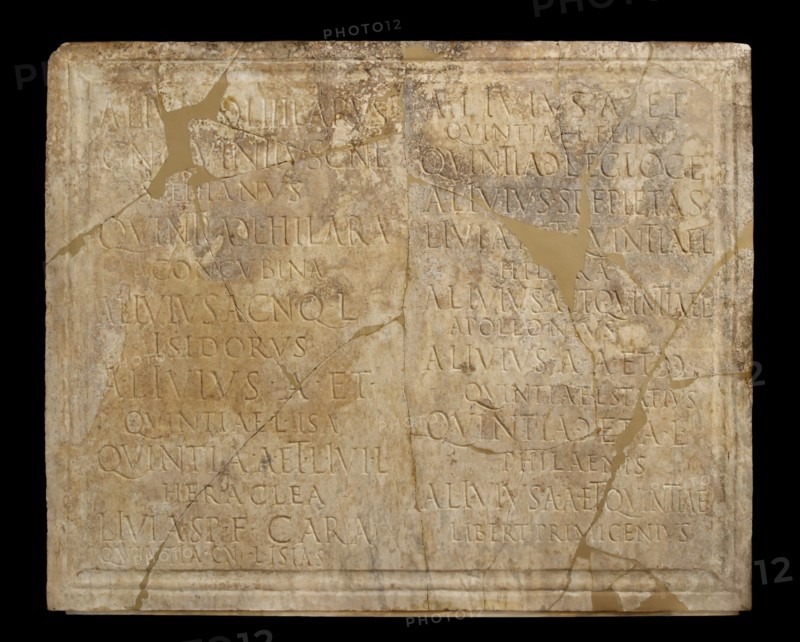 Roman Funerary Inscription, 1st century B.C. Creator: Unknown.