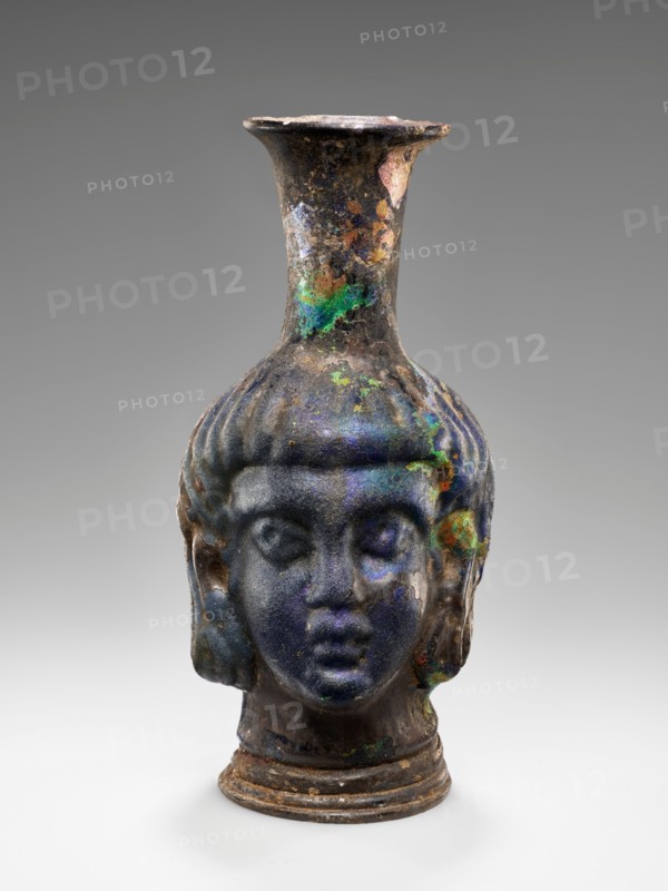 Mold-blown Head flask, 4th-5th century A.D. Creator: Unknown.