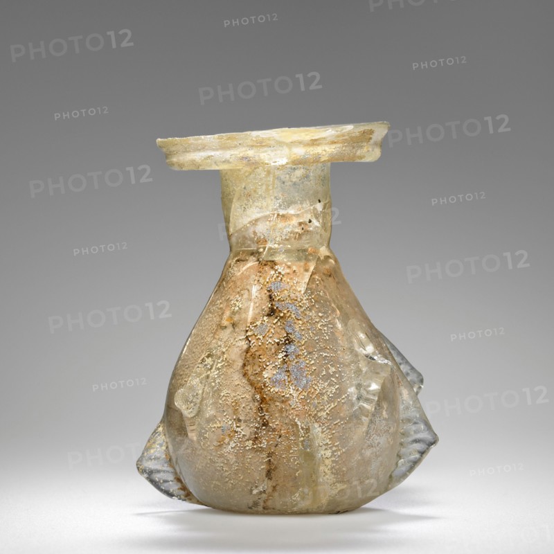 Colorless Sprinkler Flask with pinched decoration, 3rd-4th century A.D. Creator: Unknown.