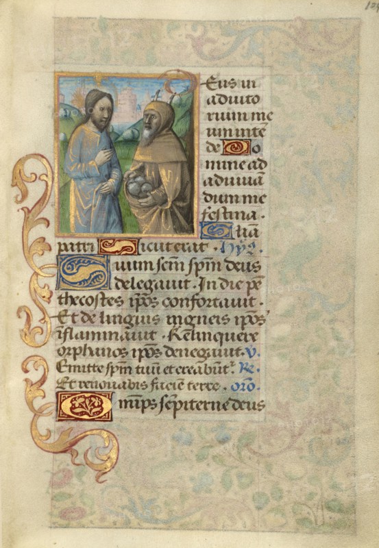 Temptation of Christ; Poncher Hours, about 1500. Creator: Master of Cardinal Bourbon.
