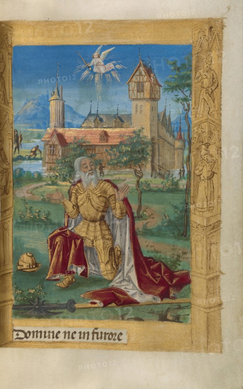 David in Prayer; Book of Hours, 1478. Creator: Master of Guillaume Lambert.