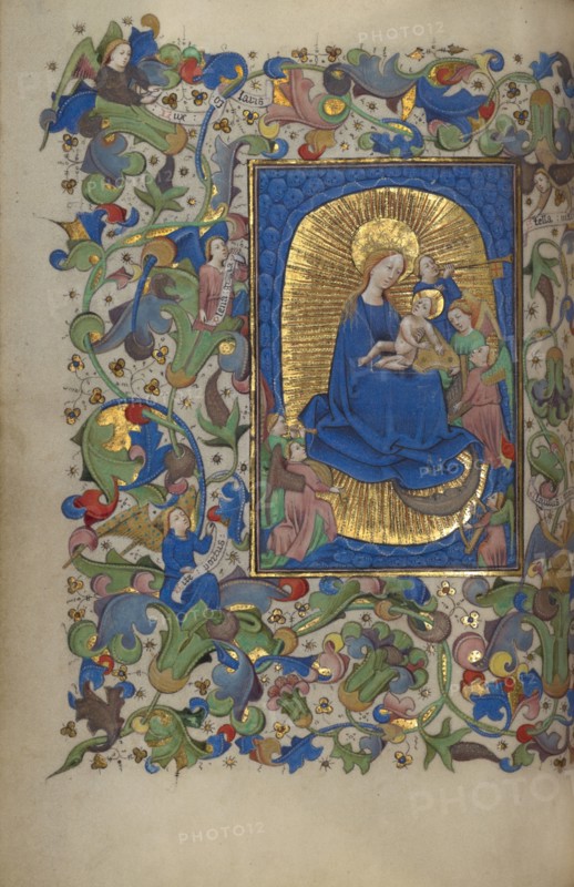 The Virgin and Child with Angels; Book of Hours, about 1450-1455. Creator: Master of Guillebert de Mets.