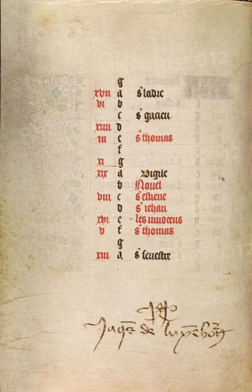 Calendar Page for December (continued); Book of Hours, about 1466-1470. Creator: Master of Jacques of Luxembourg.