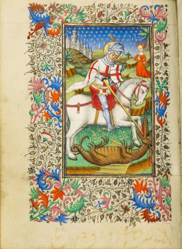 Saint George and the Dragon; Book of Hours, about 1430-1440. Creator: Fastolf Master.